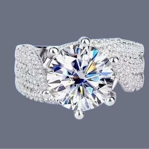 Certified 10 Carat Moissanite Diamond Ring (see video for best presentation)